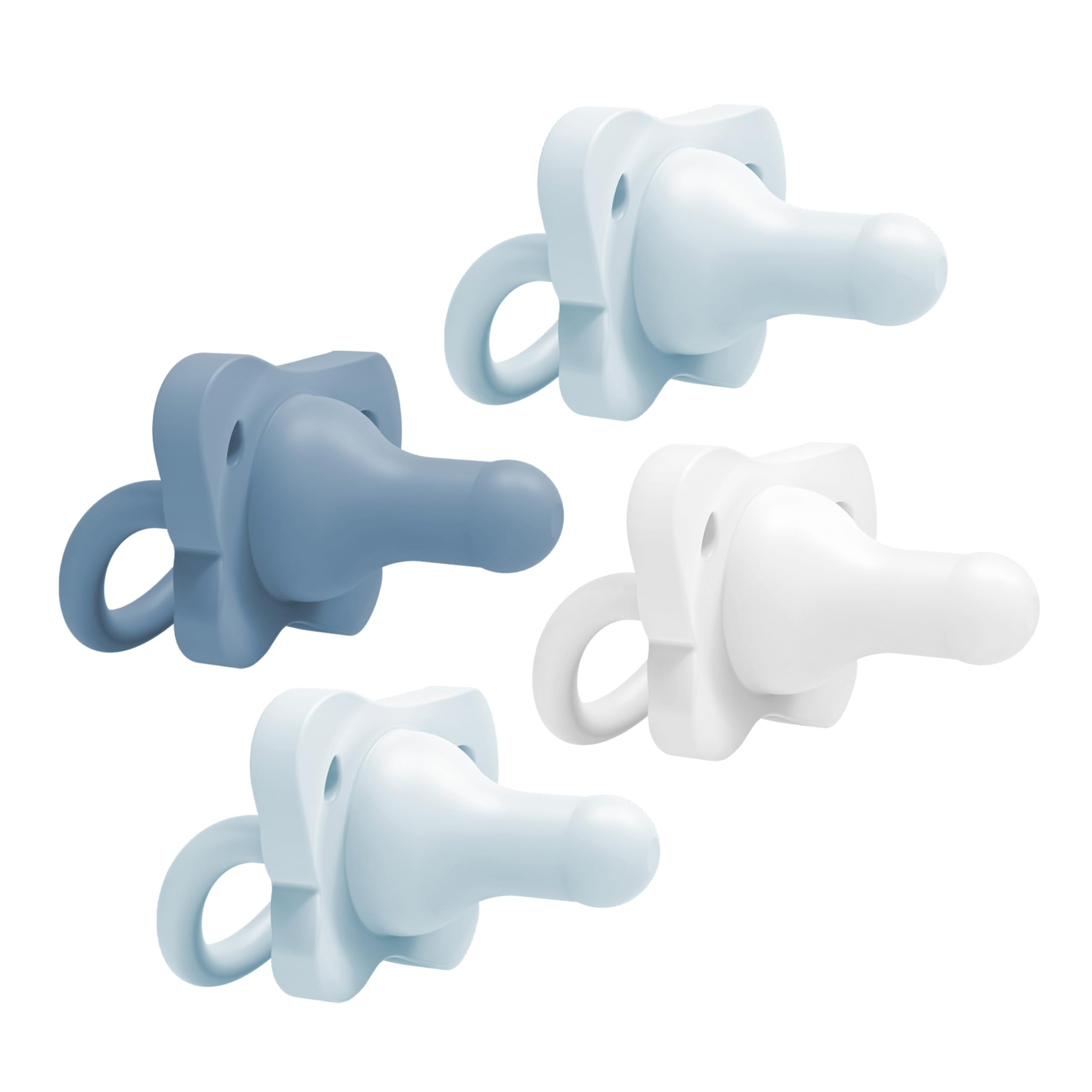 Dr. Brown's HappyPaci 100% Silicone Baby Pacifier, Contoured One-Piece Design, Blue/Light Blue/Wh... | Amazon (US)