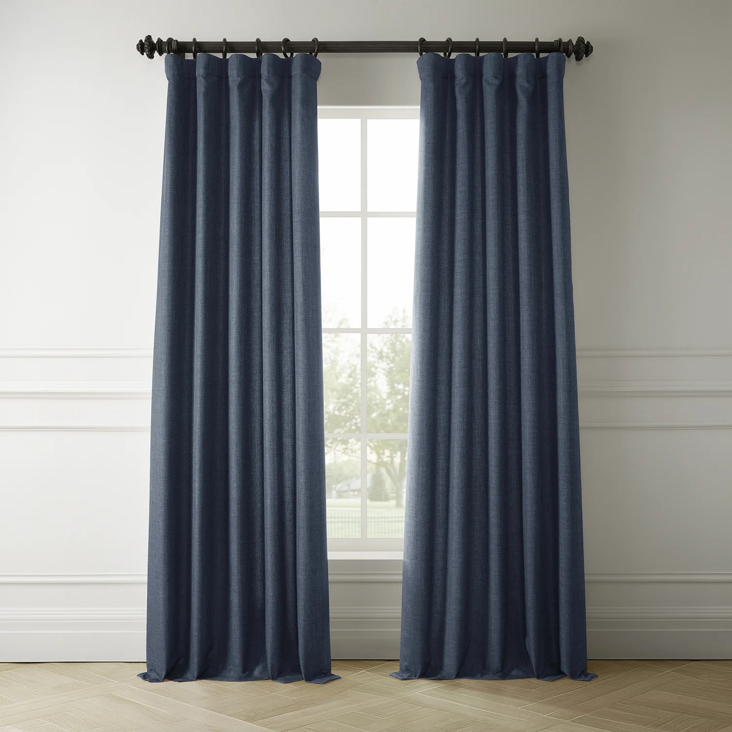 Armita Italian Faux Linen Room Darkening Curtains for Bedroom & Living Room Curtains - Single Pan... | Wayfair North America