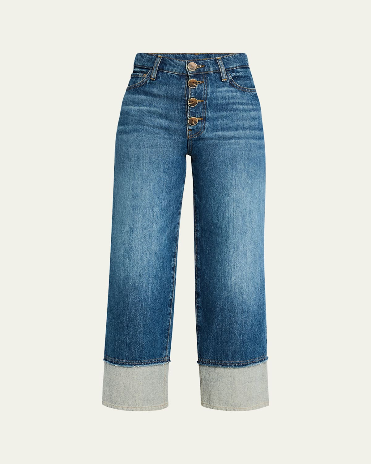 Simona Cuffed Straight-Leg Jeans | Bergdorf Goodman