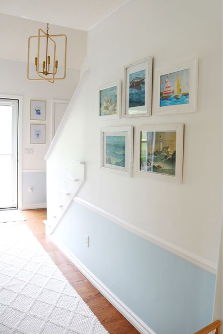 Linking as much of our hallway refresh as I can! Love a classic coastal interior! 🙌

Coastal decor, coastal style, coastal living, blue and white decor, runner rug, artwork, coastal artwork, light fixture, chandelier, picture frames 

#LTKFindsUnder100 #LTKHome