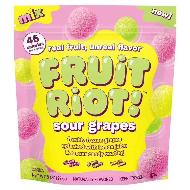 Fruit Riot Sour Candy Mixed Grapes, Made with Real Fruit, 8oz, Gluten-Free | Walmart (US)