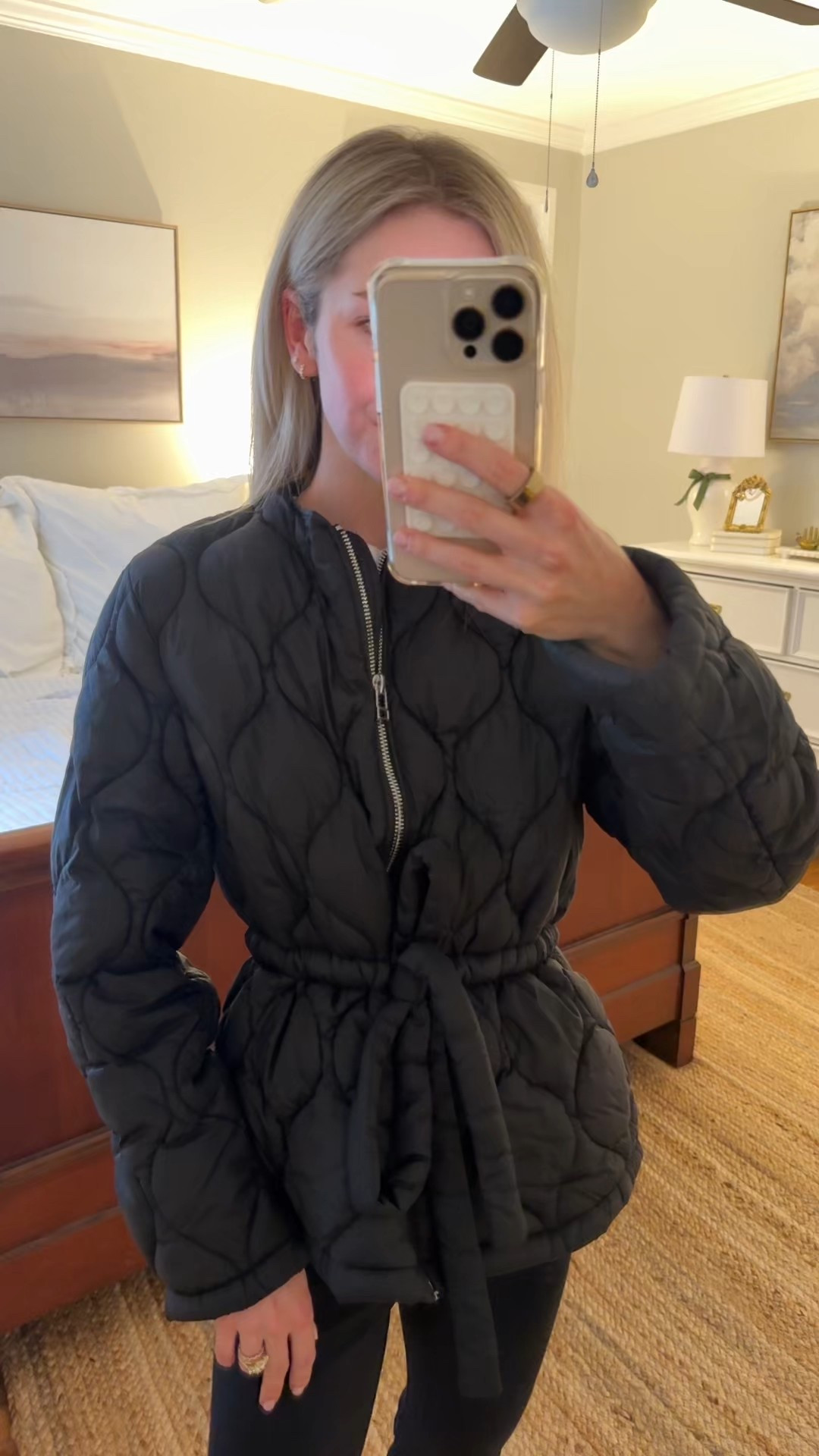 A gloomy walk OOTD 🌥️ This H&M jacket with the cinch waist is the star of the show! Wearing a size XS 

#LTKFindsUnder100 #LTKHoliday #LTKGiftGuide