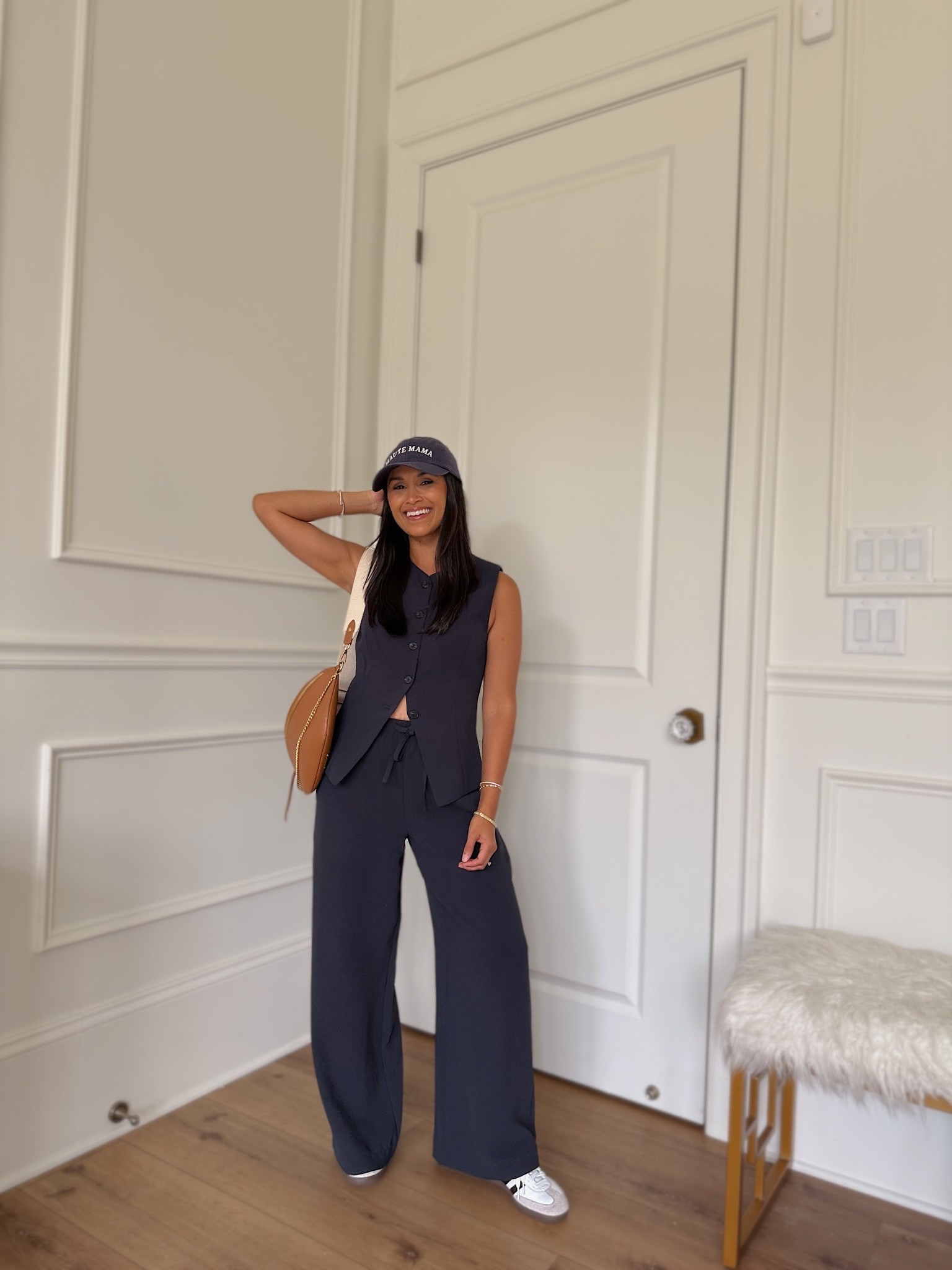 This whole set is currently on sale! Obsessed with these crepette pants and vest from @Aritzia  bc they’re wrinkle resistant! I own them in 4 different colors! They’re so versatile and chic! 
Take 20% OFF my Beck sling bag with code: HAUTE20

#giginewyork #ariztia

#LTKSaleAlert #LTKootd