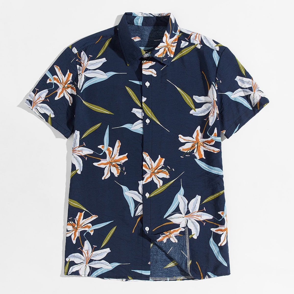 Men Floral Print Button Up Shirt | SHEIN
