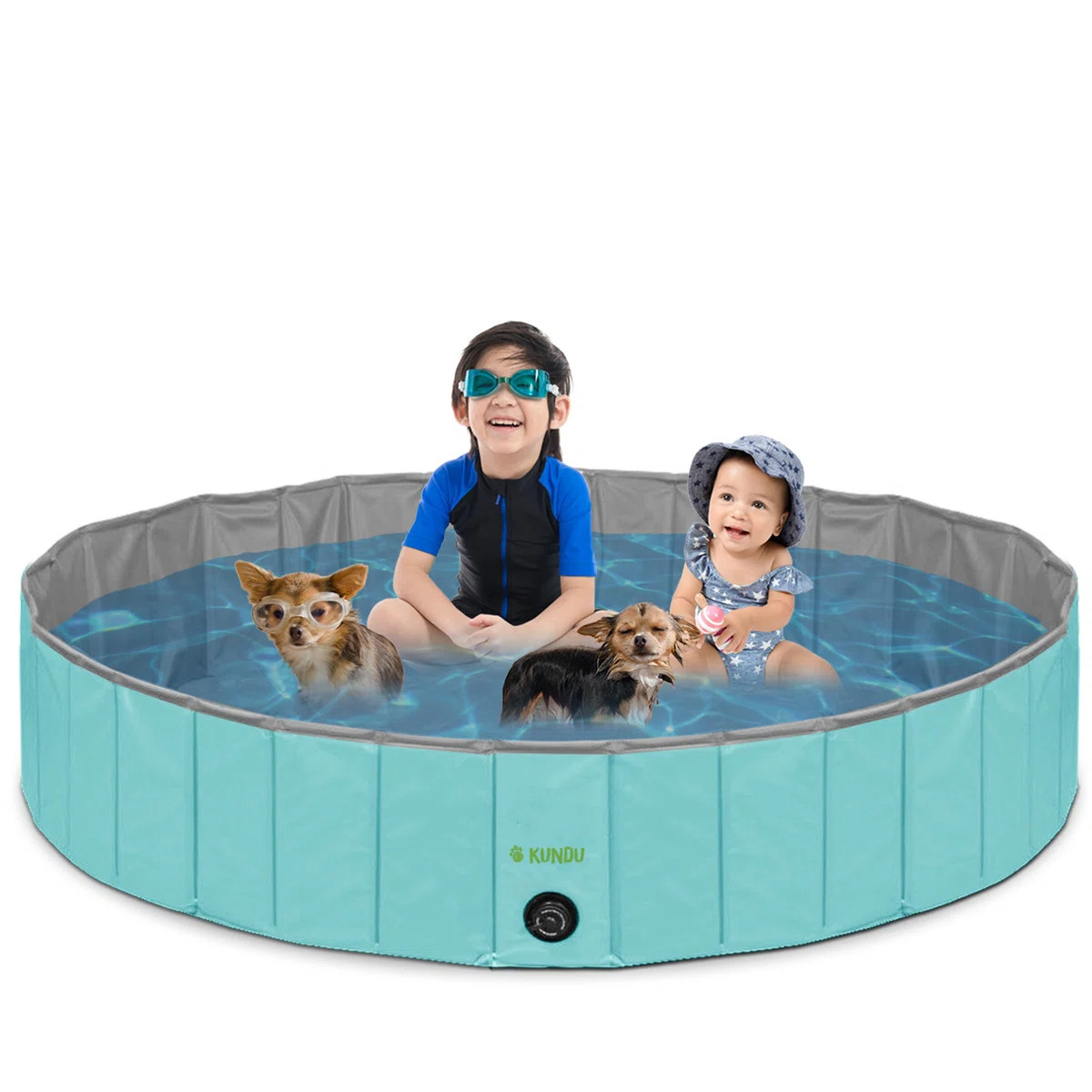 Foldable Dog Pool – Portable Pet Swimming Pool & Bathing Tub, Durable PVC, Easy Drain & No-Infl... | Wayfair North America