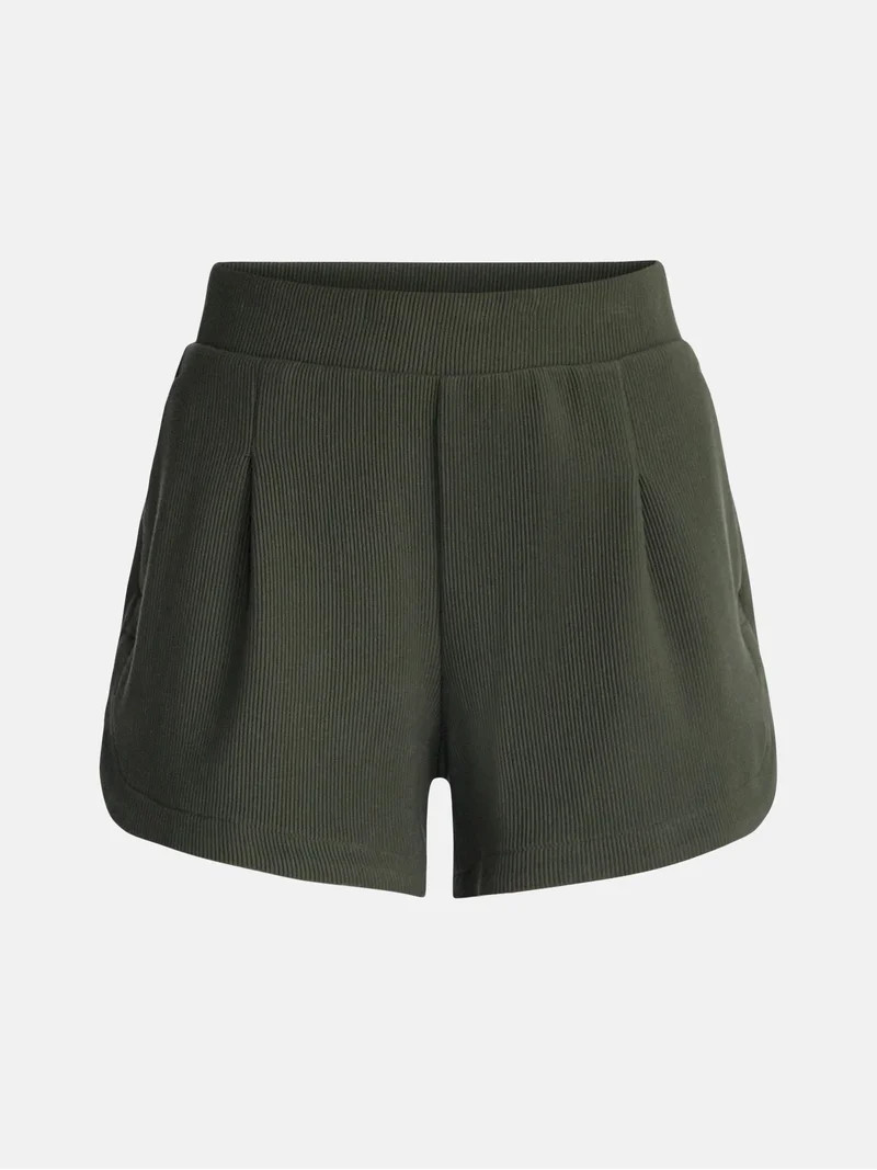 Avia Women's and Women's Plus Ribbed Ottoman Lounge Shorts, 4.25'' Inseam, Sizes XS-4X | Walmart (US)