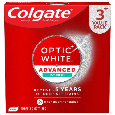 Colgate Optic White Advanced Icy Fresh Teeth Whitening Toothpaste - 3.2oz/3pk | Target