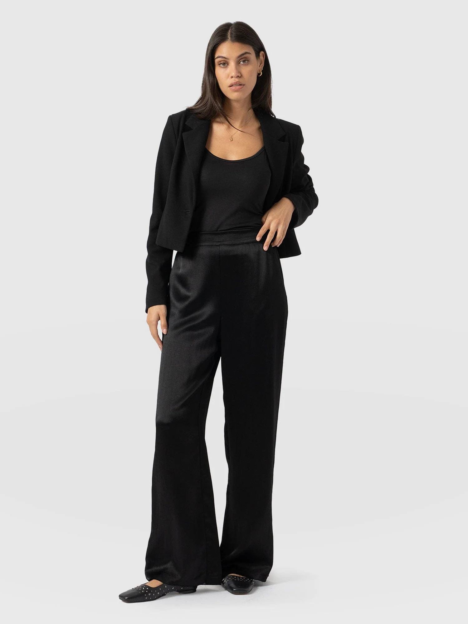 Langley Wide Leg Pant - Black | Saint + Sofia