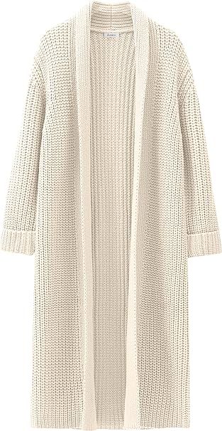 ANRABESS Women Knit Long Cardigan Long Sleeve Open Front Lapel Oversized Sweater Coat 2023 Fall C... | Amazon (US)