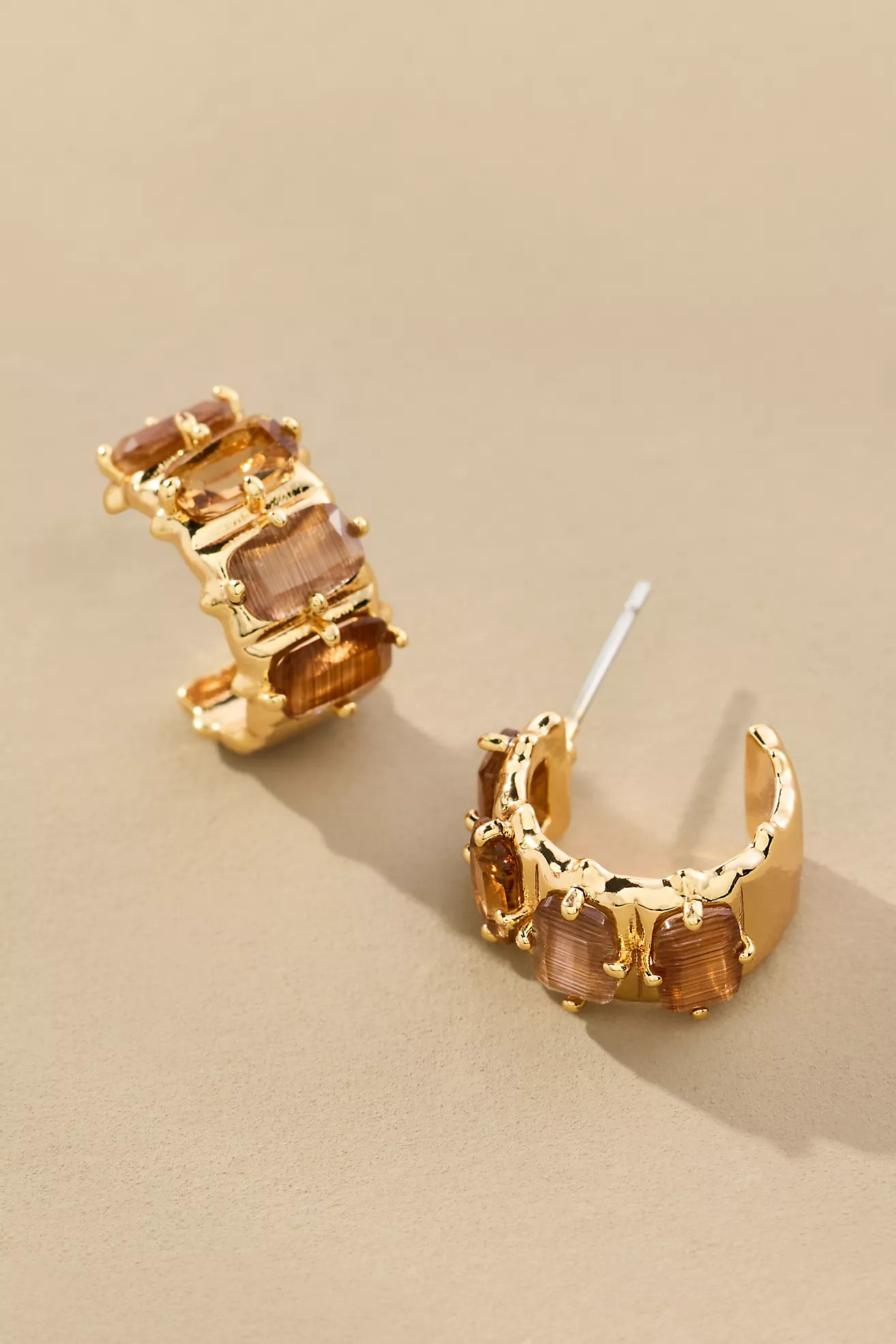 Crystal Baguette Huggie Hoop Earrings | Anthropologie (US)