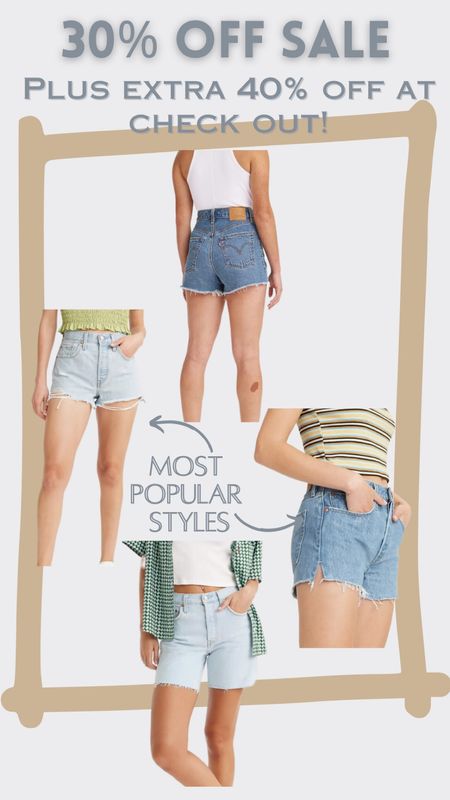 Levi’s best selling jean shorts on sale 30% off plus extra 40% at checkout 

#LTKsalealert #LTKSeasonal #LTKstyletip
