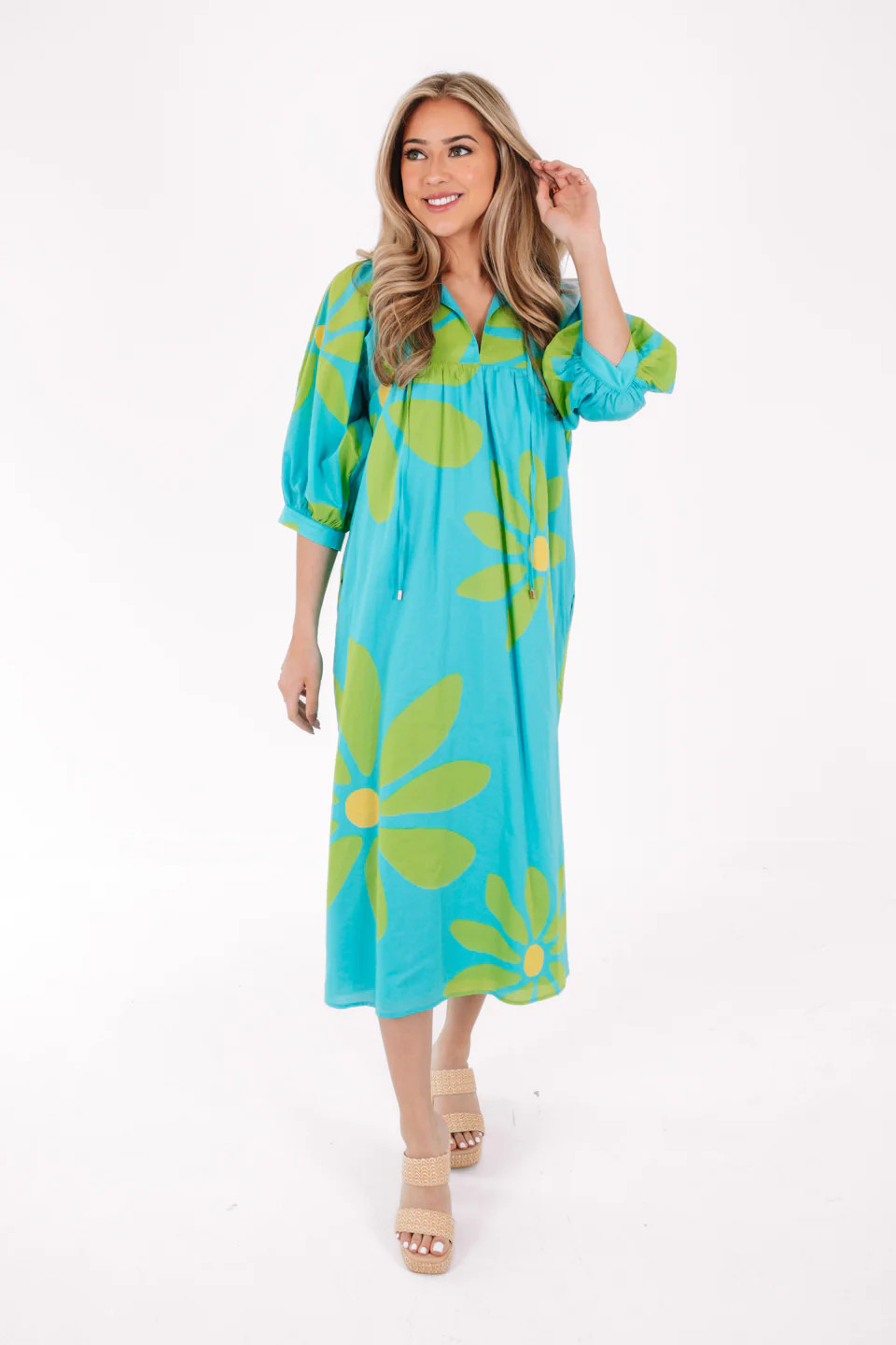 The Indi Puff Sleeve Midi Dress | J.Marie