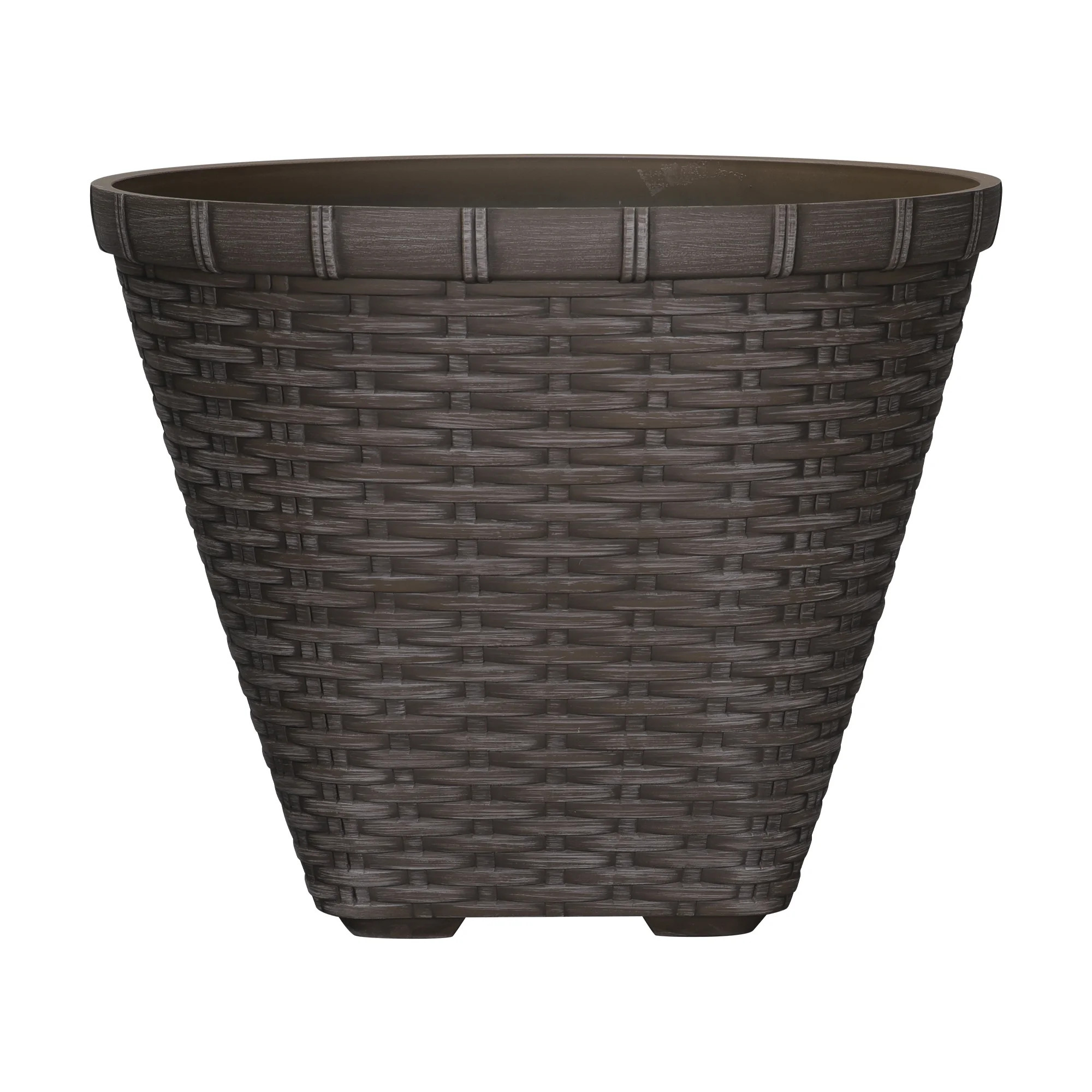 My Texas House Ainsley 16in Dark Brown 100% Recycled Resin Planter | Walmart (US)