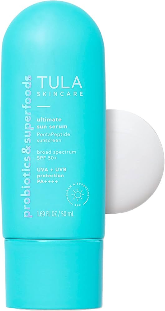 TULA Skin Care Ultimate Sun Serum - PentaPeptide Sunscreen, Broad Spectrum SPF 50, UVA + UVB Prot... | Amazon (US)
