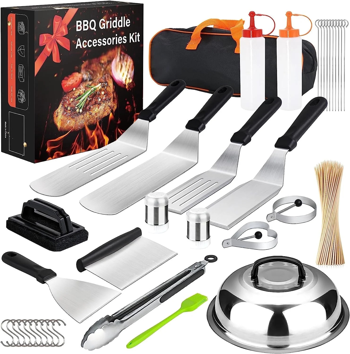 Griddle Accessory Kit: 137-Piece Flat Grill Accessory Kit for Blackstone and Camp: BBQ Tool Kit w... | Walmart (US)