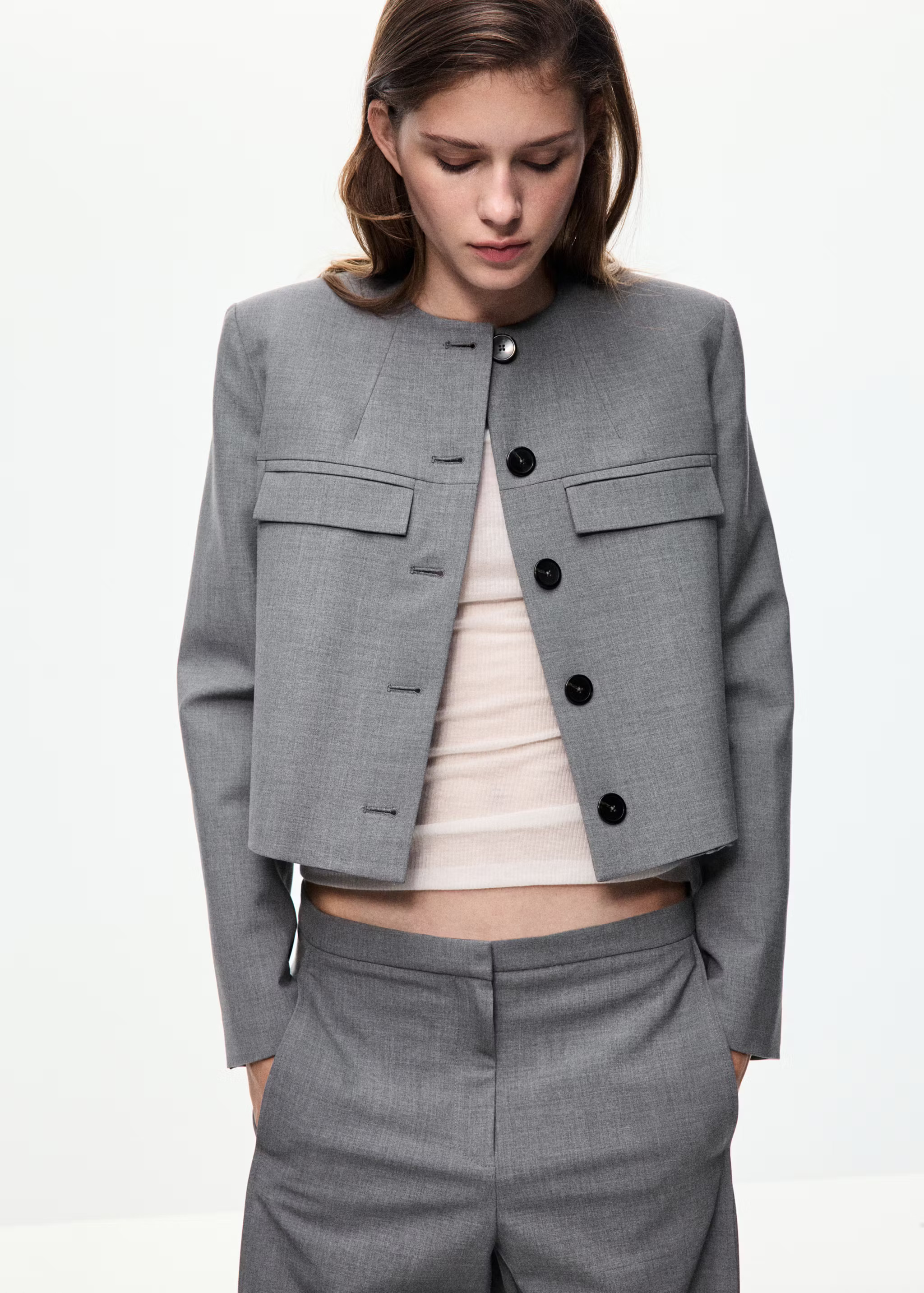 Blazer dritto tasche falda | Mango EU