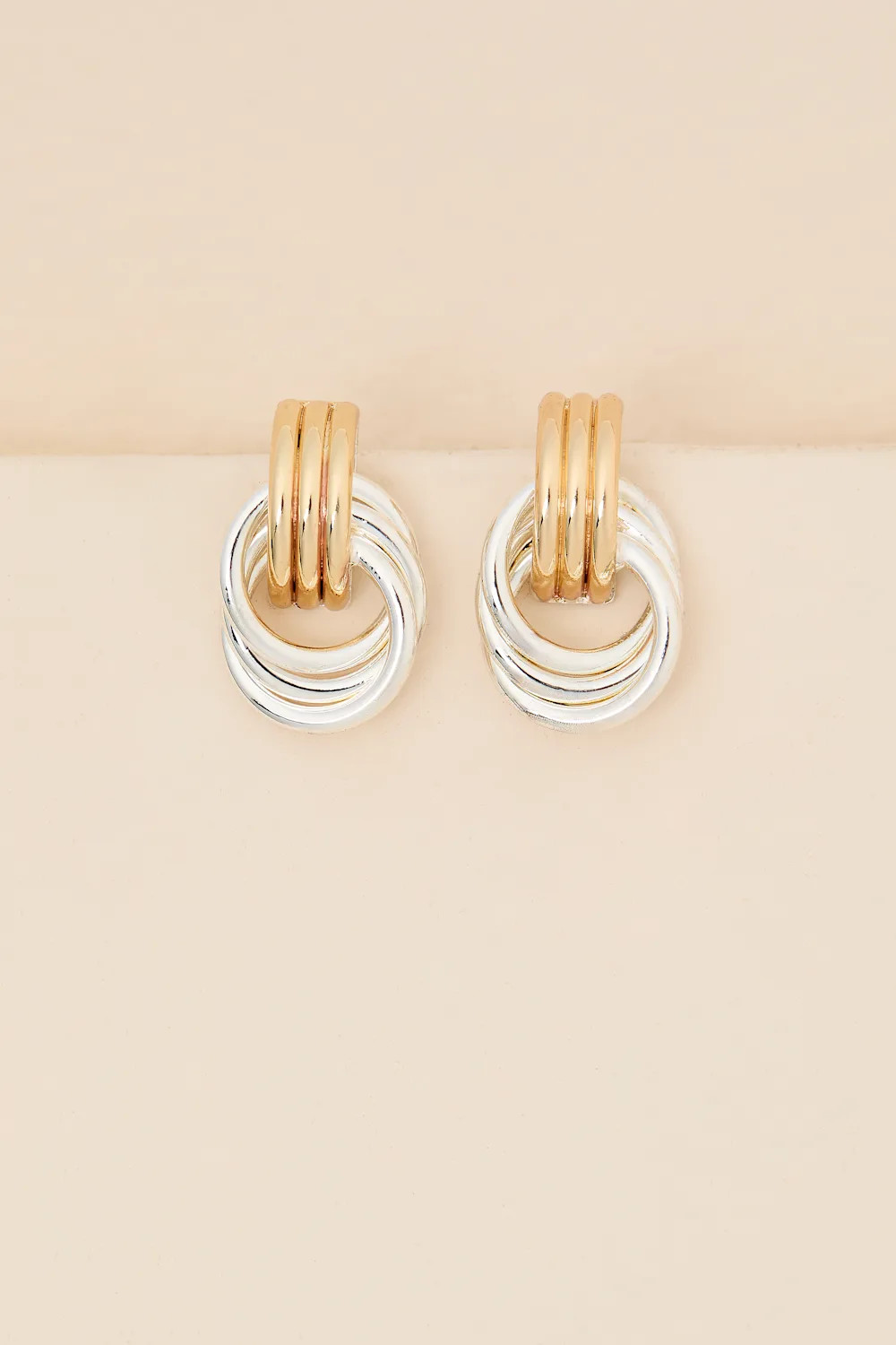 Julianne Silver and Gold Doorknocker Earrings | Lulus