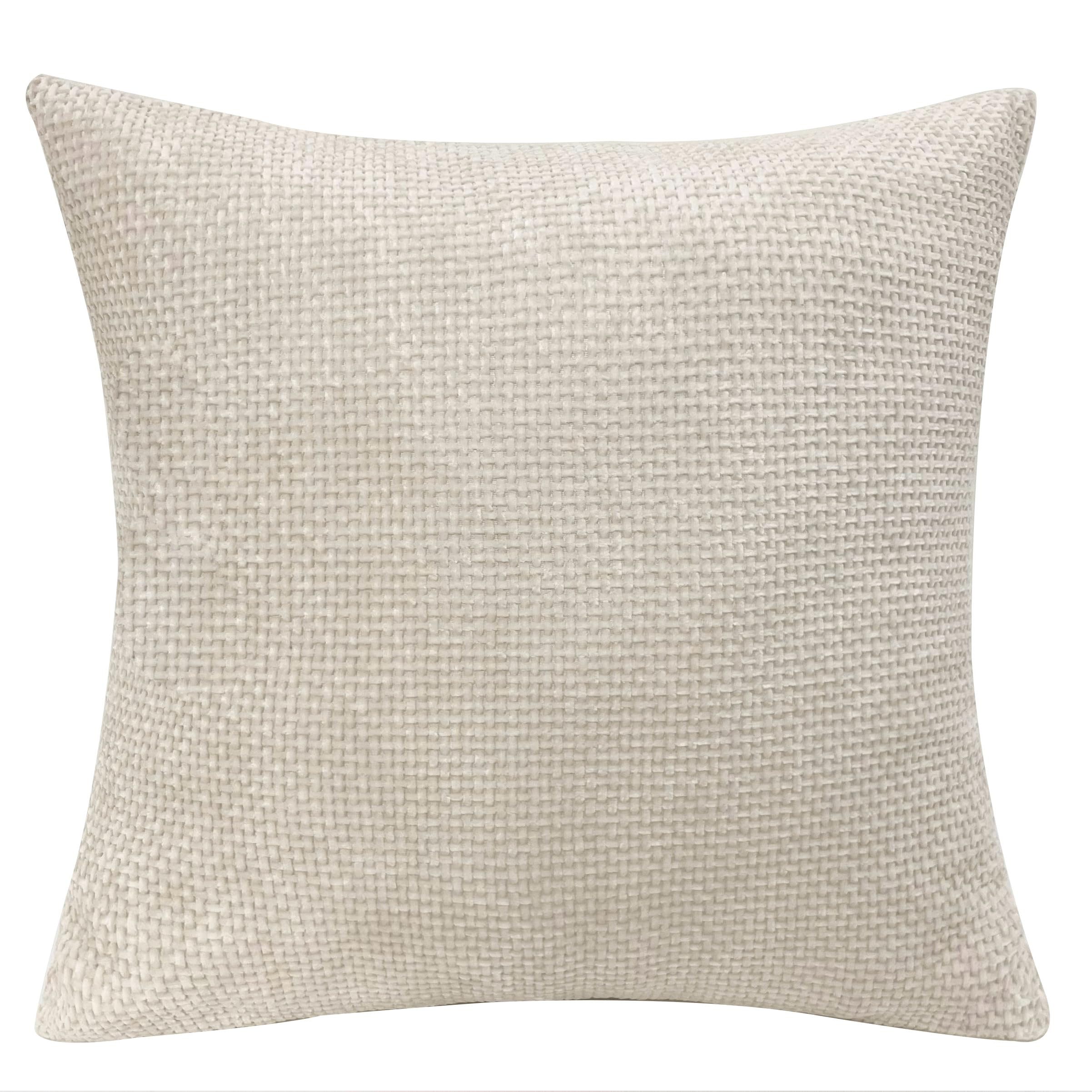 Pack of 2, Decorative Chenille Throw Pillow Covers Soft Accent Cushion Case Farmhouse Neutral Pil... | Amazon (US)