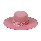 Lack of Color Women's Sierra Rose Wide-Brimmed Wool Boater Hat (Rose Pink, Medium (57 cm)) | Amazon (US)