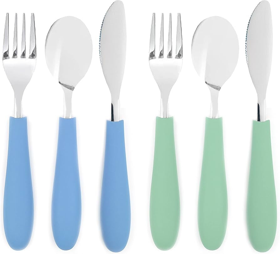 Elk and Friends Kids Silverware with Silicone Handle | Childrens Safe Flatware | Kids Utensils | ... | Amazon (US)