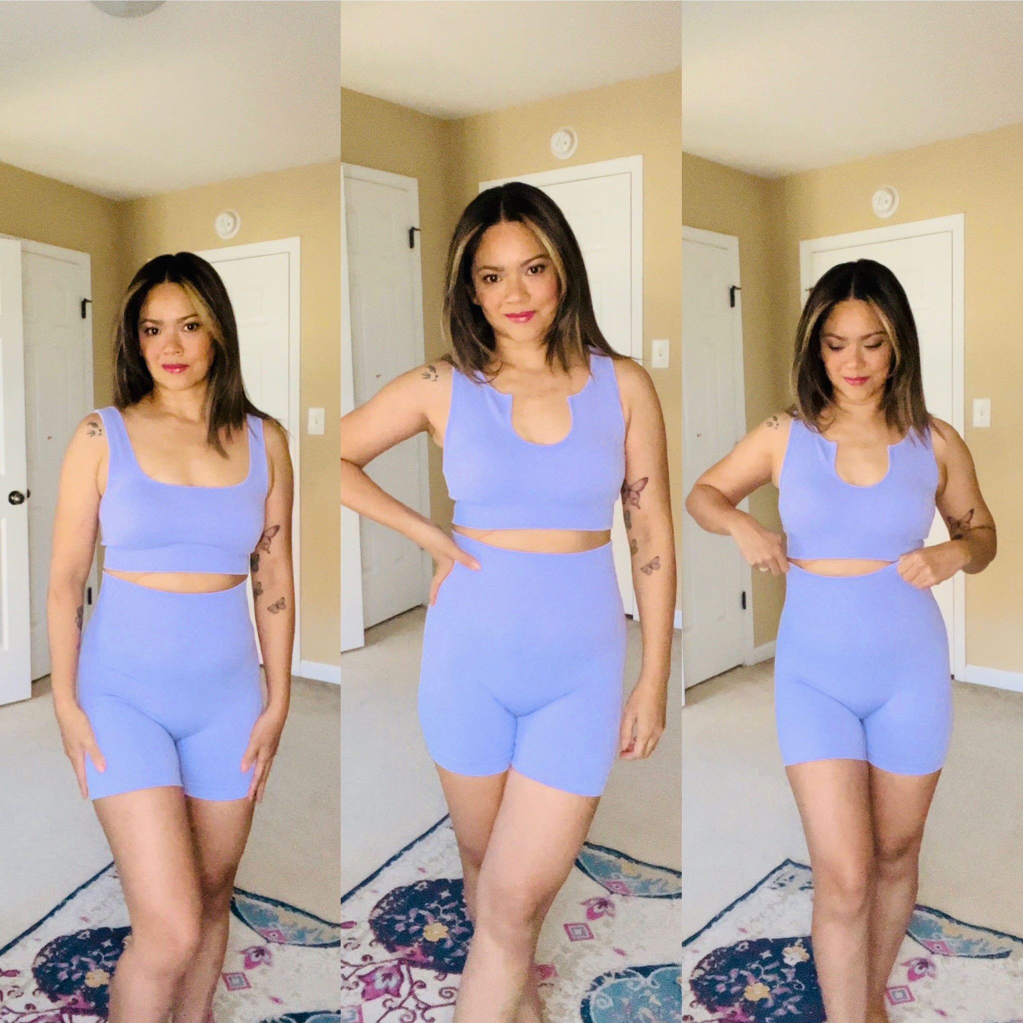 This lavender co-ord set is another value pack I highly recommend. It comes with 2 bra tops. The biker shorts are great. I actually worn them to workout. I didn’t have to keep pulling them down. The color os so beautiful. I’m in love 💜💜

#LTKunder50 #LTKfit