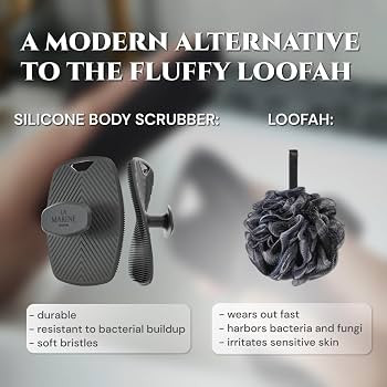 LaMarine Skincare Silicone Body Scrubber for Men & Women - Durable Silicone Loofah with Handle, P... | Amazon (US)