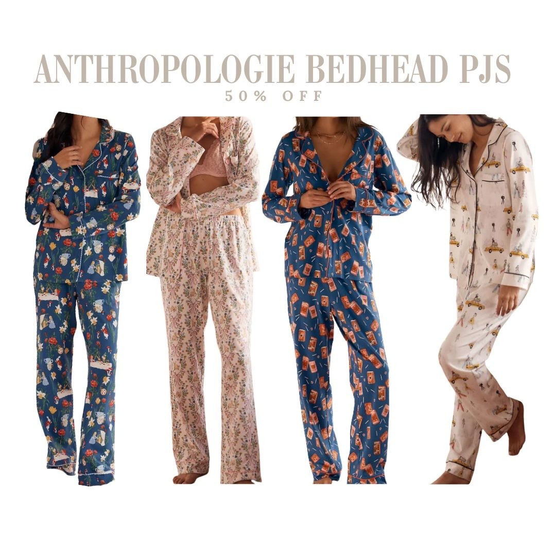 These Anthro Bedhead PJs are 50% off right now and the prints in this collage are too good not to share. These are some of the softest and cutest pajamas and they make the perfect gift or little treat for yourself. Grab them before they sell out.

#LTKMothersDay #LTKmomlife #LTKOver40