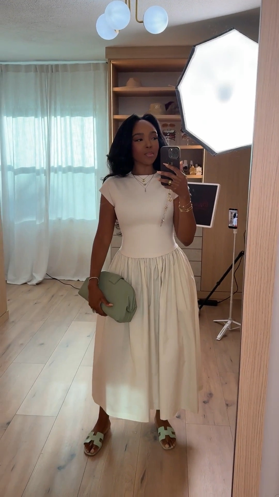 Scroll to shop!! This neutral outfit featuring a soft fitted tee paired with a flowy cream midi skirt is perfect for an elevated everyday look.

Your next outfit for brunch, vacation days, casual dinners, weekend errands, or elevated everyday outfits.

#LTKPetite #LTKmomlife #LTKootd

#LTKootd #LTKgrwm #LTKPetite