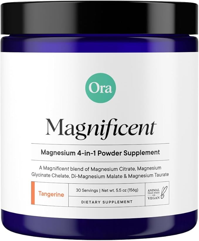 Ora Organic Magnesium Complex Powder Supplement - 4-in-1 Magnesium: Glycinate, Taurate, Malate & ... | Amazon (US)