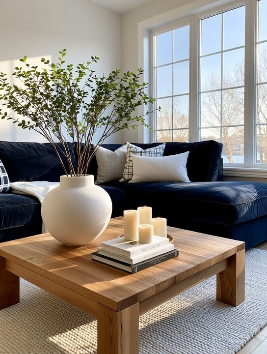 **When it comes to coffee tables, don’t be afraid to go oversized.**

One of the easiest ways to throw off the balance of a living room is choosing a coffee table that is simply too small for the space. A coffee table sits at the center of the room—it should **ground the furniture around it, not disappear between it.**

We love a beautiful **oversized natural wood coffee table** for exactly that reason. The scale gives the room balance, the generous surface makes it incredibly practical, and natural wood brings warmth and that grounding energy we love into the home.

Pair it with a rich velvet sofa, add a few intentional pieces—a sculptural vase, greenery, books or candles—and stop there. **You don’t need more decor when the pieces you choose have presence.**

Choose the largest size that works comfortably with your seating while still leaving enough room to move around it.

**Go bigger. Ground the room. Keep the styling intentional.**

Explore our edit for oversized natural wood coffee tables to recreate the look.

#CoffeeTable #NaturalWood #LivingRoomDecor #ElegantAndDriven
 

 #LTKHome