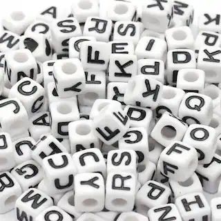 Black & White Alphabet Beads by Creatology™, 6.5mm | Michaels | Michaels Stores