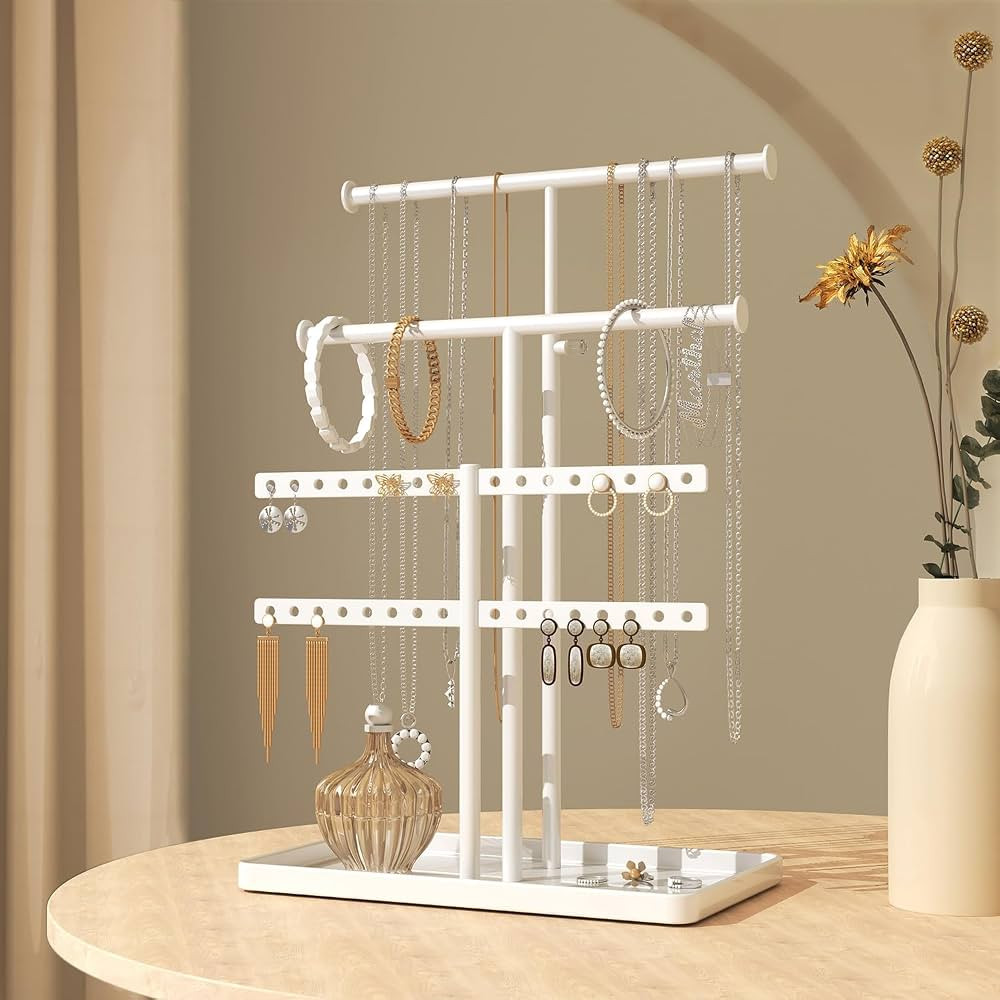 Metal Jewelry Holder Organizer Tree Stand, Necklace Display, Bracelet Hanger and Earrings Storage... | Amazon (US)