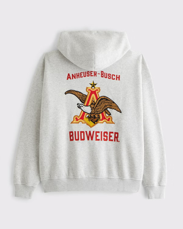 Men's Budweiser Full-Zip Hoodie | Men's | Abercrombie.com | Abercrombie & Fitch (UK)