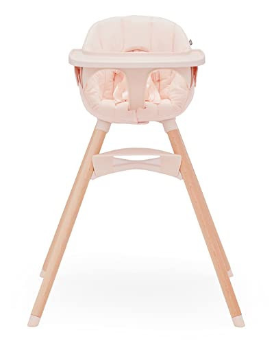 Lalo The Chair Convertible 3-in-1 High Chair - Wooden High Chair for Babies & Toddlers, Baby High Chair with Dishwasher Safe Tray, Adjustable Footrest, Grapefruit | Amazon (US)