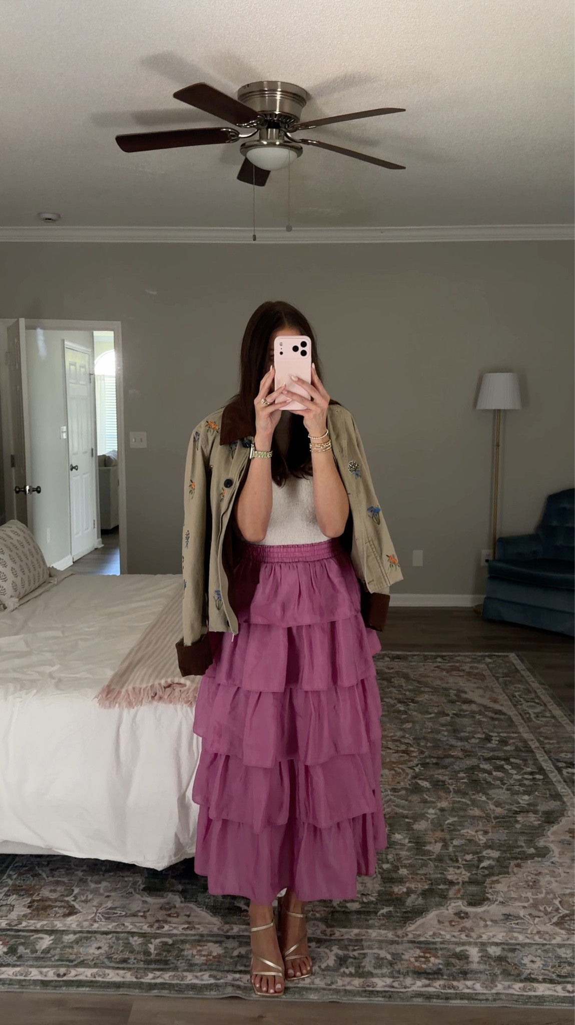 Spring outfit! Love a midi skirt for this time of year & how fun is this floral jacket!

#LTKSeasonal #LTKootd