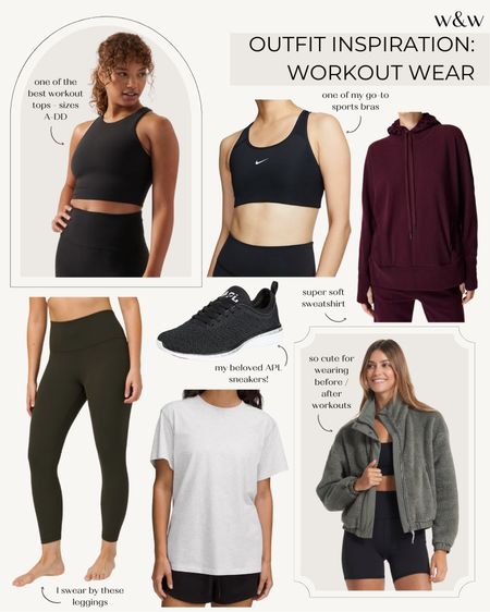 My favorite workout clothing:
Cropped workout top
Sports bra
Cozy hoodie
Lululemon leggings 
APL black sneakers 
Workout tee 
Sherpa jacket 

Athletic gear
Gym outfit 

#LTKSeasonal #LTKfit