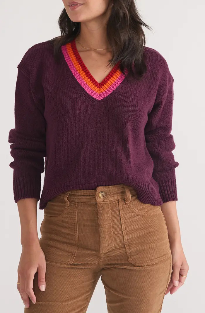 Bella Wool & Cotton V-Neck Crop Sweater | Nordstrom Rack