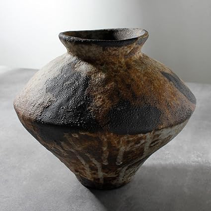 Rusty Ceramic Vase, Wabi Sabi Decorative Pottery Flower Vase for Centerpieces, Table, Living Room... | Amazon (US)