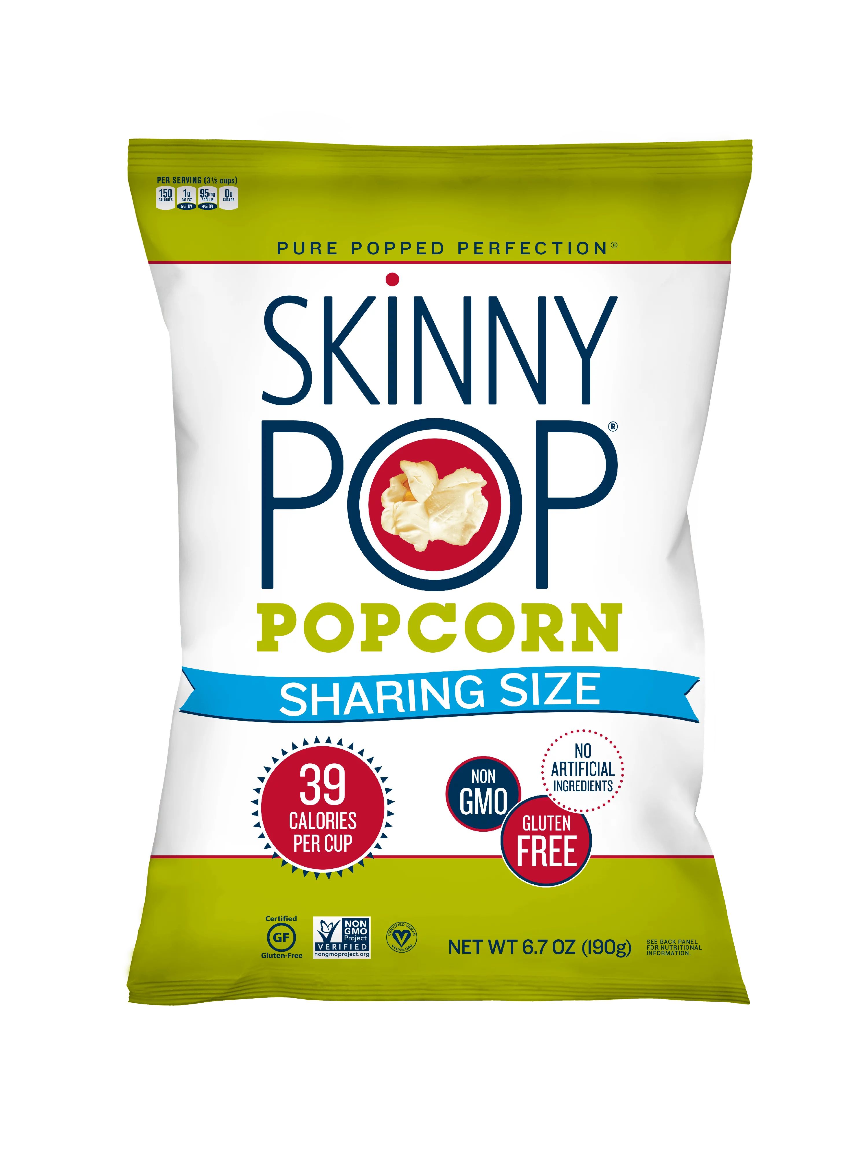 SkinnyPop Gluten-Free Original Popcorn, 6.7 oz Sharing-Size Bag | Walmart (US)