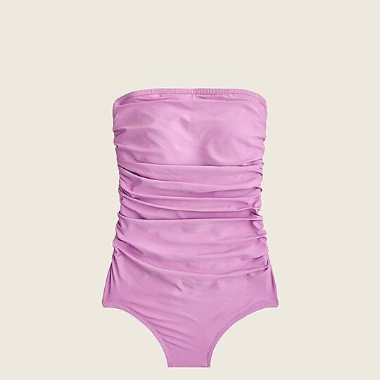 Swimsuit- Ruched bandeau one-piece swimsuit | J.Crew US