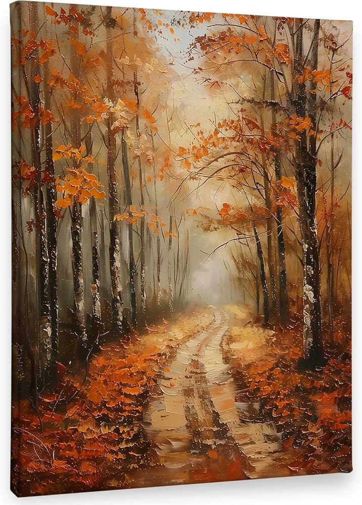 PHAMTE Fall Vintage Landscape Wall Art Decor Canvas, Fall Autumn Vintage Rustic Moody Pictures Wa... | Amazon (US)