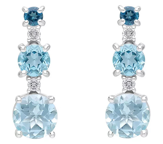Ariva Sterling Silver Blue Topaz Ombre Earrings - QVC.com | QVC