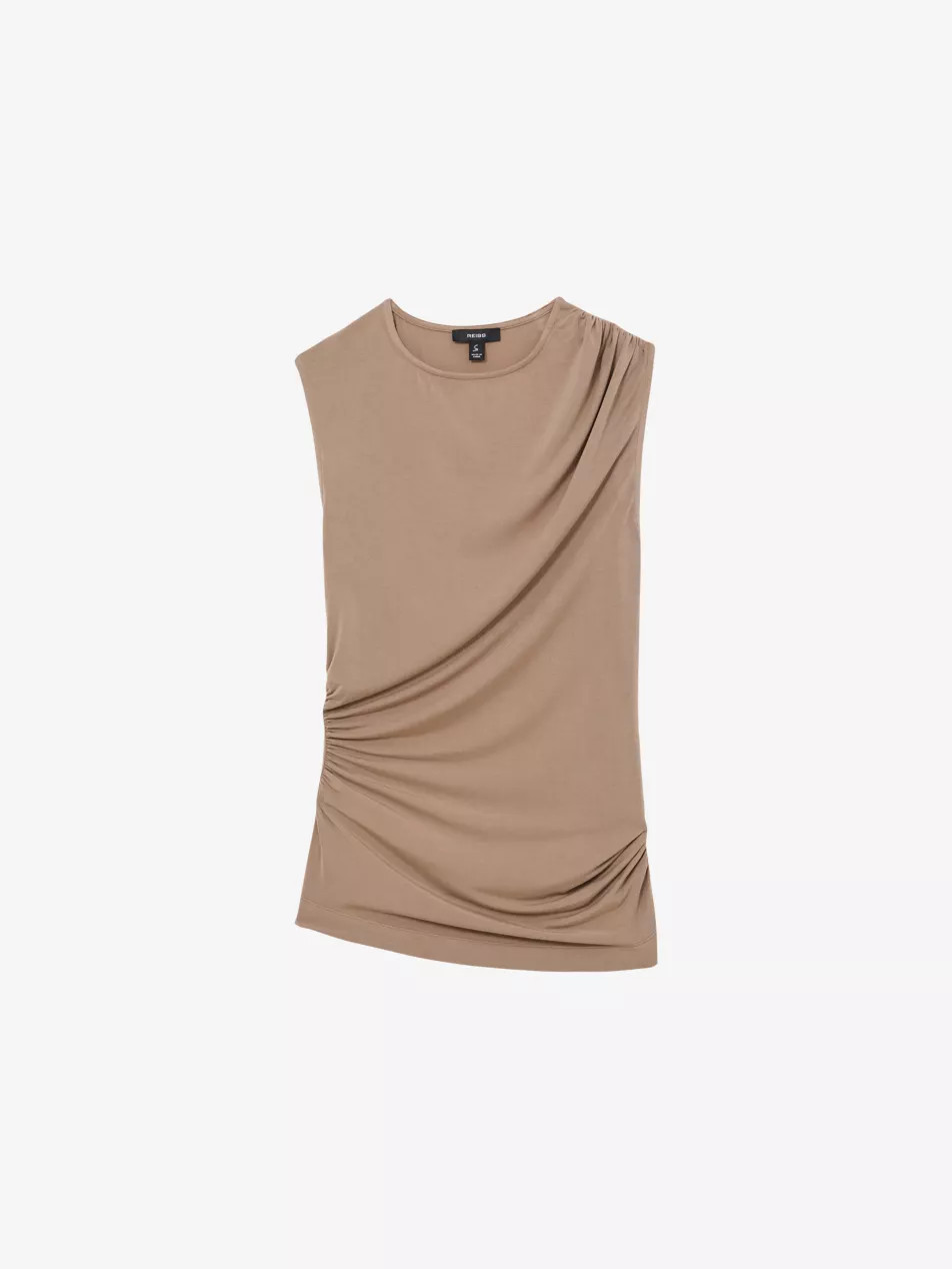 Dani Ruched-Shoulder Sleeveless Stretch-Jersey Vest | Selfridges
