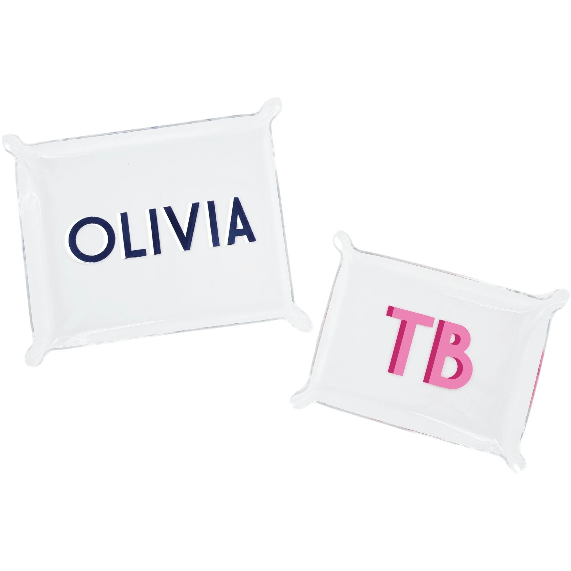 Shadow Monogram Acrylic Tray | Sprinkled With Pink