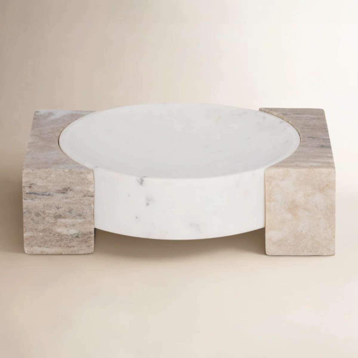 Tillerson 10-Inch Marble Bowl Onyx Sides, White And Tan, Durable Handcrafted Luxury Decor Bowl | Wayfair North America
