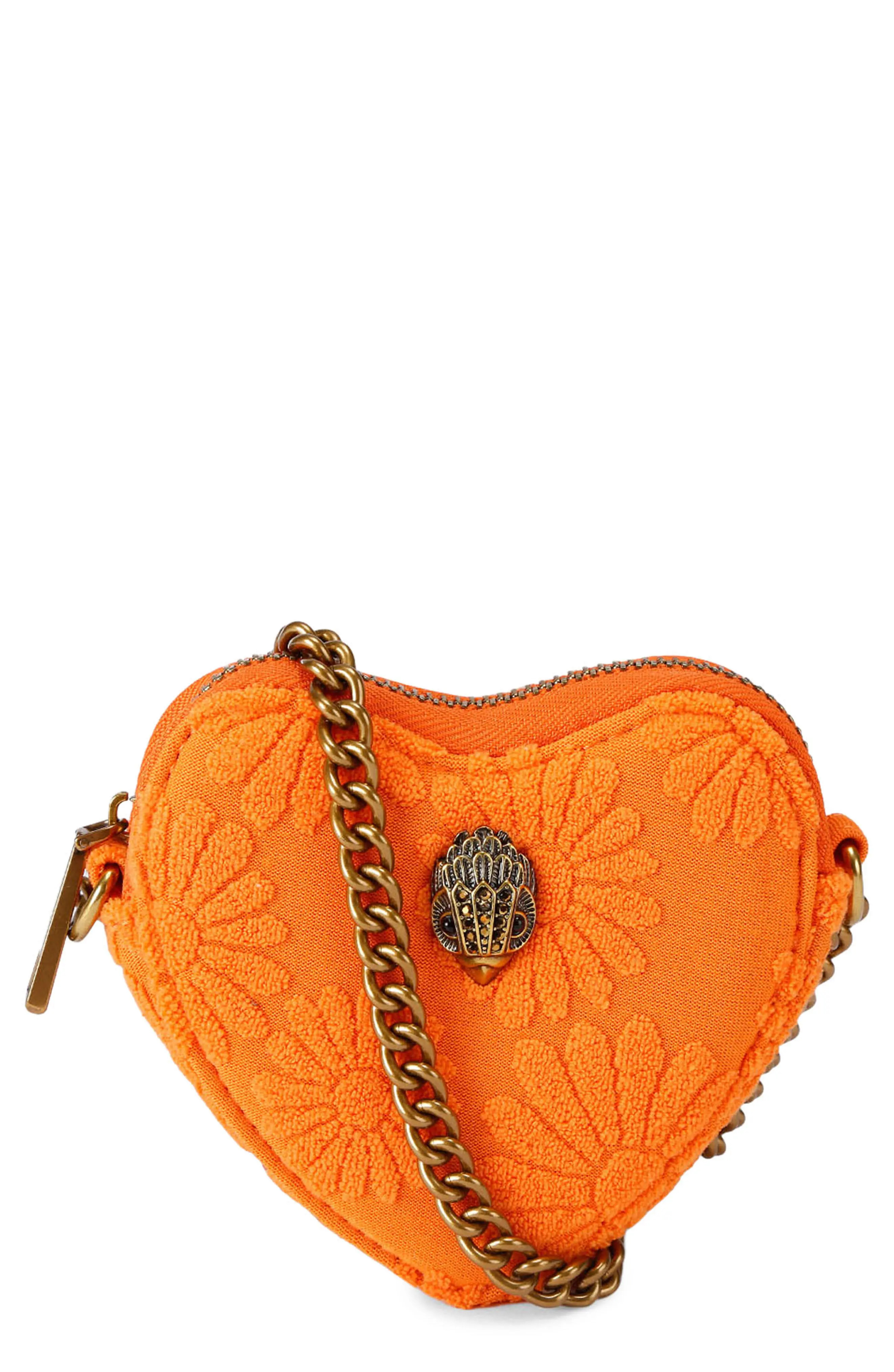 Kurt Geiger London Micro Heart Leather Crossbody Bag in Black at Nordstrom | Nordstrom