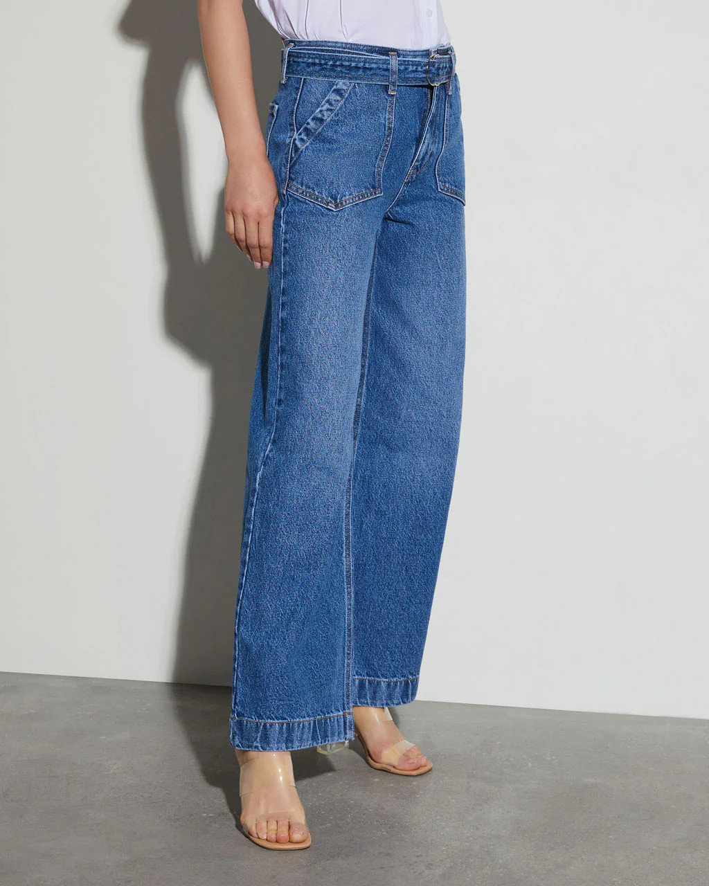 Jenny Belted High Rise Wide Leg Jeans | VICI