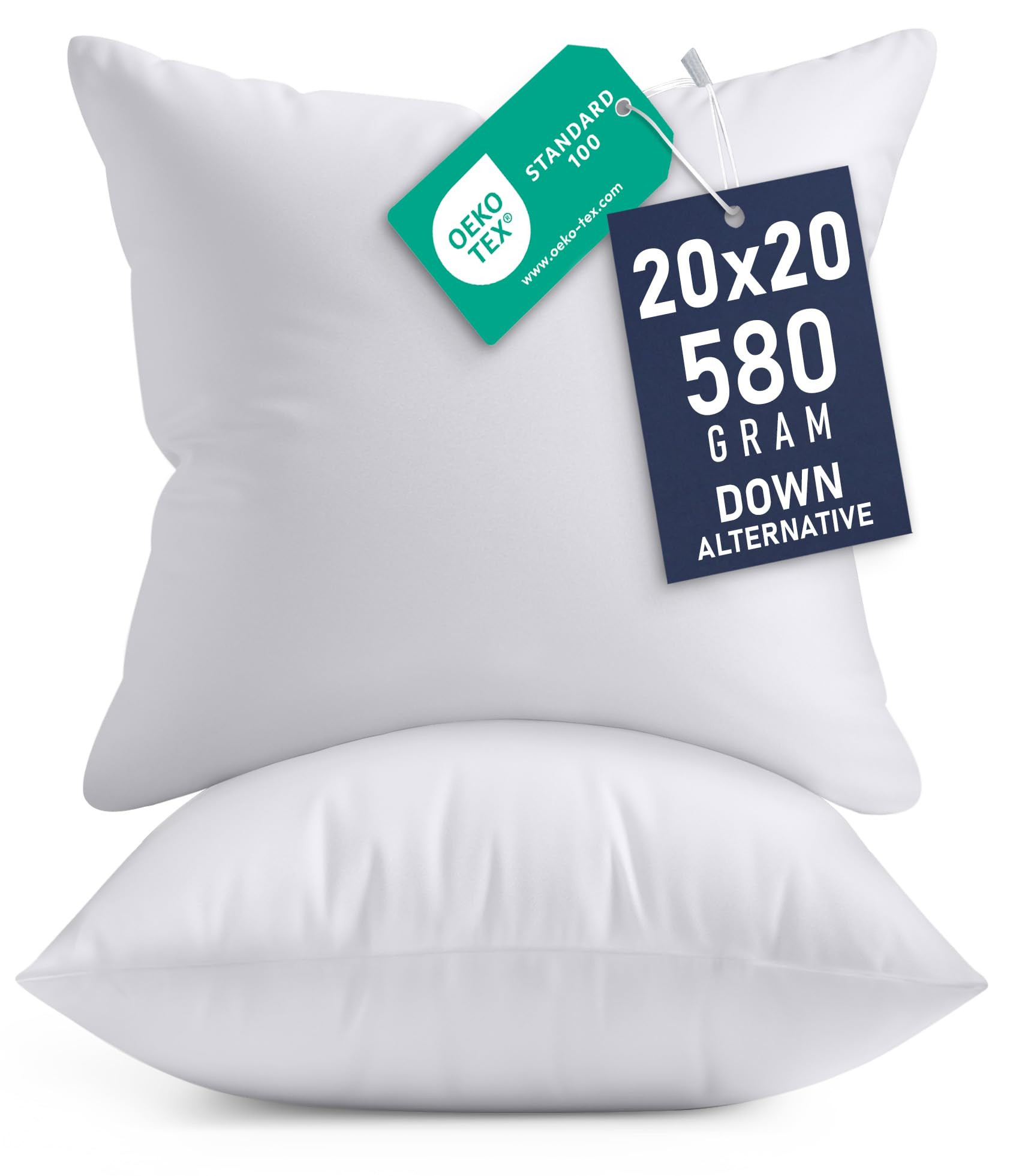 Utopia Bedding Throw Pillows Insert (Pack of 2, White) - 20 x 20 Inches Bed and Couch Pillows - I... | Amazon (US)