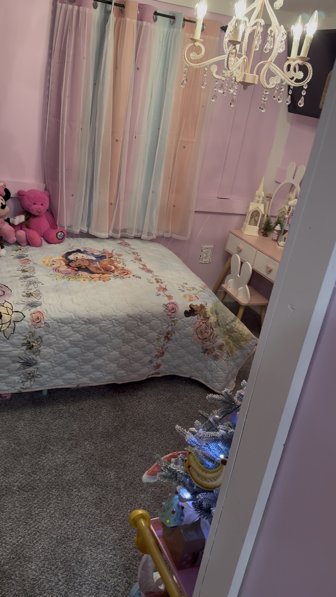 Ombre Princess double layer curtains with star cutouts ⭐️ 