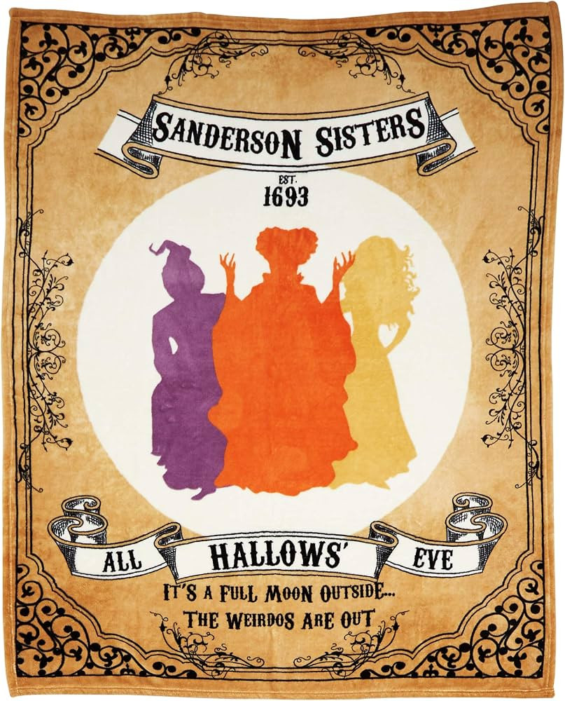 Spirit Halloween Sanderson Sisters Fleece Blanket - Hocus Pocus, Multicolor | Amazon (US)
